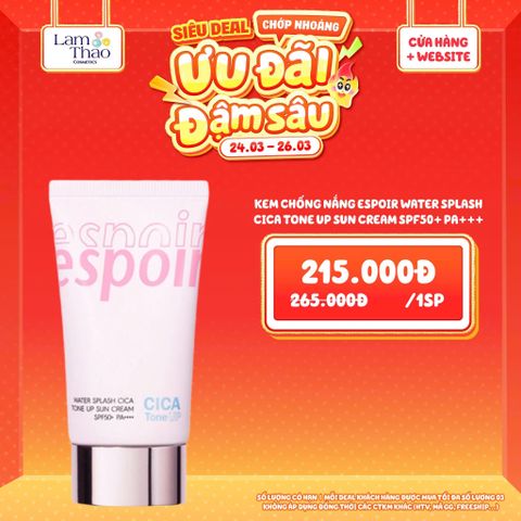  [DEAL SỐC 24.03 - 26.03] Kem Chống Nắng Espoir Water Splash Cica Tone Up Sun Cream SPF50+ PA+++ 