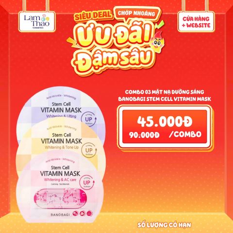  Mặt Nạ Dưỡng Da Dưỡng Sáng Banobagi Stem Cell Vitamin Mask 