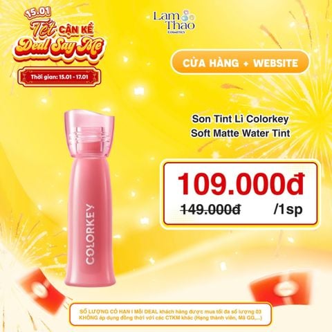  [DEAL SỐC 15.01 - 17.01] Son Tint Lì Colorkey Soft Matte Water Tint 
