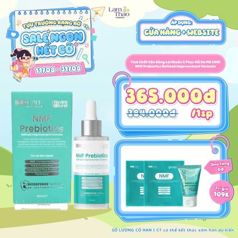  [MUA 1 SP MD CARE FULLSIZE TẶNG 02 MẶT NẠ MD Care NMF PREMIUM MASK] [DEAL 11/8 - 31/8 TẶNG 02 NẠ MD CARE + 01 GEL RỬA MẶT MD CARE MINI] Tinh Chất Cân Bằng Lợi Khuẩn & Phục Hồi Da MD CARE NMF Prebiotics Refined Improvement Formula 