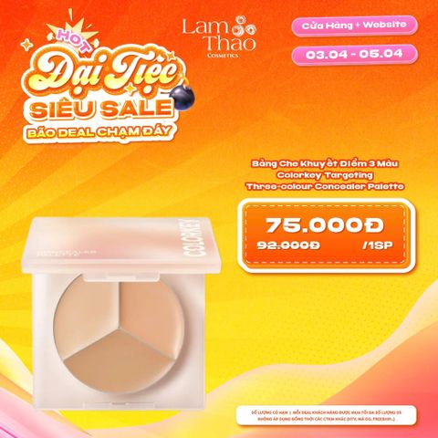  [DEAL SỐC 03.04 - 05.04] Bảng Che Khuyết Điểm 3 Màu Colorkey Targeting Three-colour Concealer Palette 