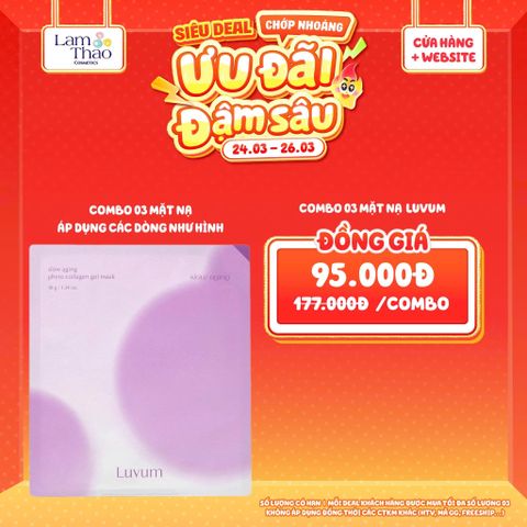  [DEAL SỐC 24.03 - 26.03 COMBO 3 MASK] Mặt Nạ Thạch Hỗ Trợ Trẻ Hoá Da Luvum Slow Aging Phyto Collagen Gel Mask 