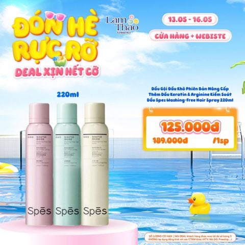  [DEAL SỐC 13.05 - 16.05] Dầu Gội Đầu Khô Phiên Bản Nâng Cấp Thêm Dầu Keratin & Arginine Kiểm Soát Dầu Spes Washing-Free Hair Spray 