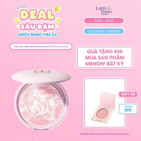  [DEAL SỐC 07.03 - 09.03 MUA SP MENOW BẤT KỲ TẶNG 01 MÁ HỒNG MENOW] Phấn Phủ Dạng Nén Mỏng Nhẹ Tự Nhiên Menow Clear Radiant Pressed Powder Viet Nam Edition 