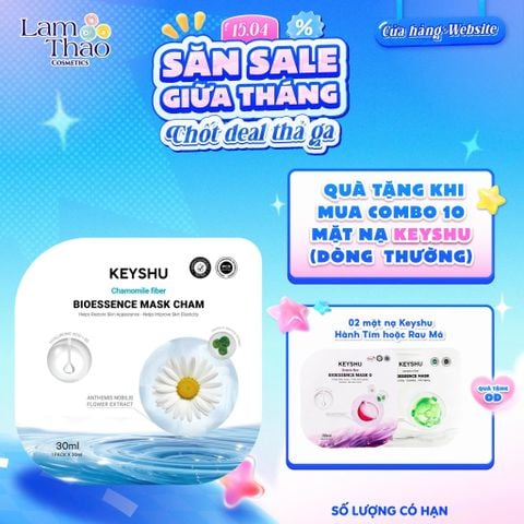  [MUA 10 MASK KEYSHU DÒNG THƯỜNG TẶNG 02 MASK KEYSHU] Mặt Nạ Cúc La Mã Cấp Ẩm Phục Hồi Da Keyshu Chamomile Fiber Bioessence Mask Cham 