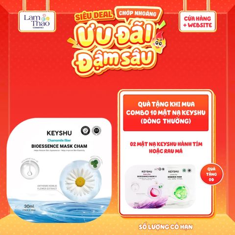  [MUA 10 MASK KEYSHU DÒNG THƯỜNG TẶNG 02 MASK KEYSHU] Mặt Nạ Cúc La Mã Cấp Ẩm Phục Hồi Da Keyshu Chamomile Fiber Bioessence Mask Cham 