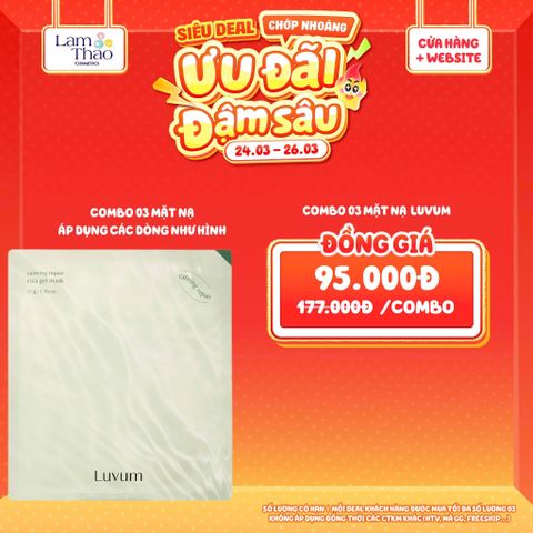  [DEAL SỐC 24.03 - 26.03 COMBO 3 MASK] Mặt Nạ Thạch Hỗ Trợ Làm Dịu, Hỗ Trợ Phục Hồi Da Luvum Calming Repair Cica Gel Mask 