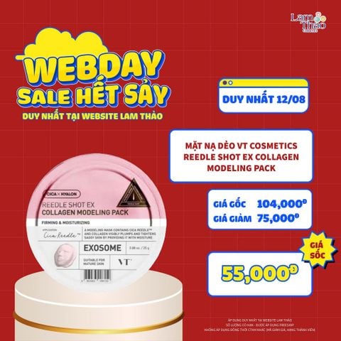  [DEAL WEB: DUY NHẤT 12/8 GIÁ SỐC] Mặt Nạ Dẻo VT Cosmetics Reedle Shot Ex Collagen Modeling Pack 