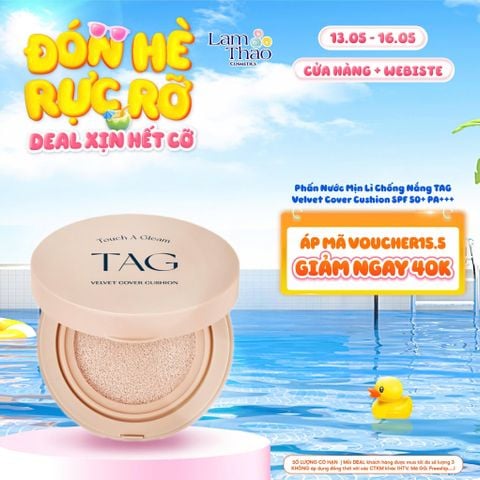  [DEAL SỐC 13.05 - 16.05] Phấn Nước Mịn Lì Chống Nắng TAG Velvet Cover Cushion SPF 50+ PA+++ 