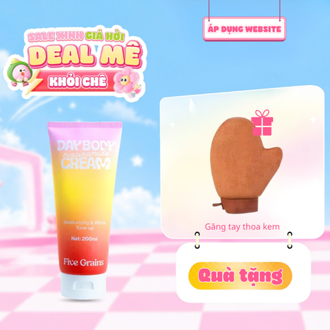  [ TẶNG GĂNG TAY] Sữa Dưỡng Thể Sáng Da Nâng Tone Five Grains Niacinamide Day Body Cream - Moisturizing & White Tone-Up 