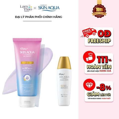  Lotion Chống Nắng Dưỡng Thể Sunplay Skin Aqua UV Body Tone Up Lotion Lavender 