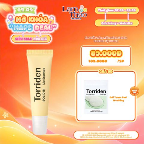  [DEAL SỐC 07.09 - 09.09 TẶNG GÓI TONER PAD SAMPLE TORRIDEN] [KHÔNG ÁP HTV] Tinh Chất Dưỡng Môi Torriden Solid In Ceramide Lip Essence 