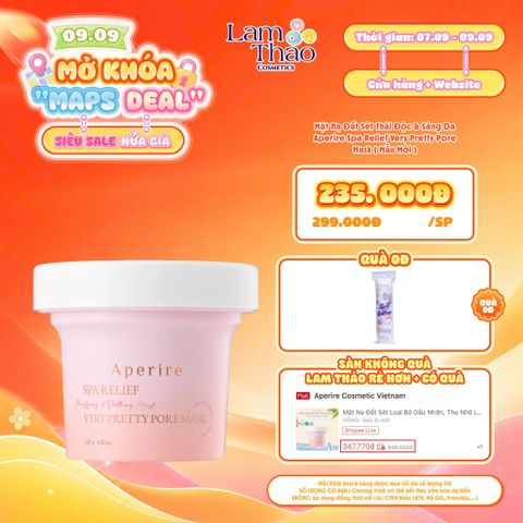  [DEAL SỐC 07.09 - 09.09 TẶNG BTT HORUS 120 MIẾNG] Mặt Nạ Đất Sét Thải Độc & Sáng Da Aperire Spa Relief Very Pretty Pore Mask ( Mẫu Mới ) 
