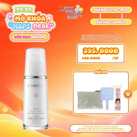  [DEAL SỐC 07.09 - 09.09 TẶNG BTT LA PURA 150 MIẾNG + GƯƠNG DEARMAY + TÚI CẦM TAY ESPOIR] Tinh Chất Làm Mờ Thâm Nám & Dưỡng Trắng Pha Lê Chando Himalaya Crystal White Spot-Targeting Essence 