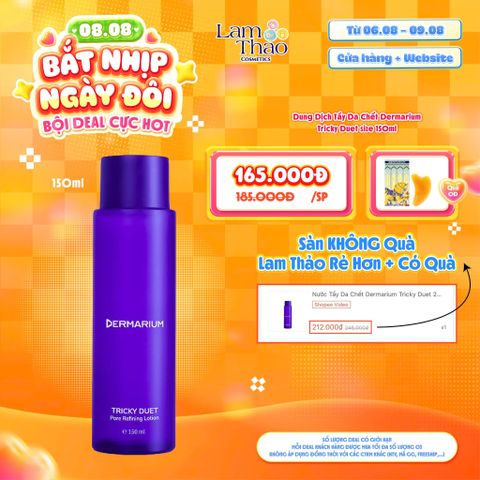  [DEAL SỐC 06.08 - 09.08 MUA SIZE 150ML TẶNG DỤNG CỤ MASSAGE DERMARIUM] Dung Dịch Tẩy Da Chết Dermarium Tricky Duet 