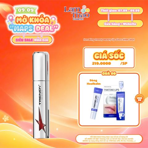 [DEAL SỐC 07.09 - 09.09 TẶNG SON DƯỠNG MEDIHEAL #HEALBALM] Son Bóng Trendy Beauty Lip Gloss Silver Shot 