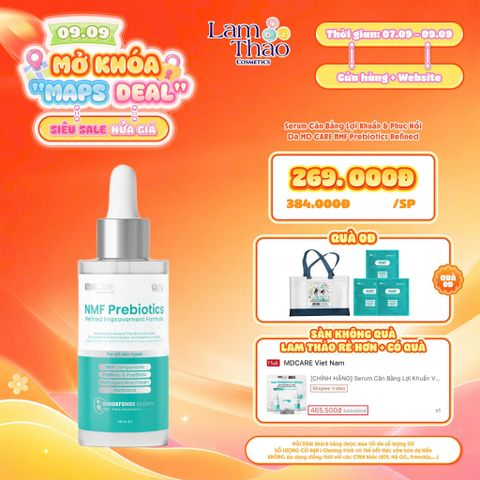  [DEAL SỐC 07.09 - 09.09 TẶNG 03 MẶT NẠ MD CARE + TÚI TOTE] [HĐ MD CARE 499K TẶNG 01 TÚI DA ĐỰNG MỸ PHẨM] Serum Cân Bằng Lợi Khuẩn & Phục Hồi Da MD CARE NMF Prebiotics Refined Improvement Formula 