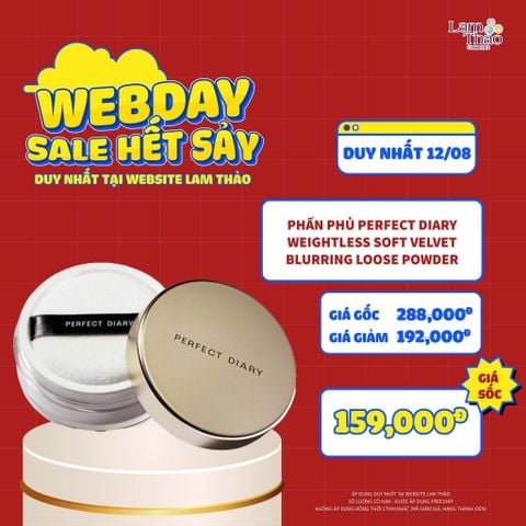  [DEAL WEB: DUY NHẤT 12/8 GIÁ SỐC] Phấn Phủ Perfect Diary Weightless Soft Velvet Blurring Loose Powder 