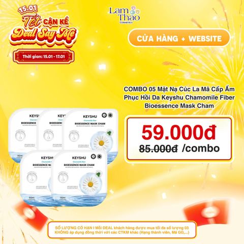  [DEAL SỐC 15.01 - 17.01 COMBO 05 MASK] Mặt Nạ Cúc La Mã Cấp Ẩm Phục Hồi Da Keyshu Chamomile Fiber Bioessence Mask Cham 