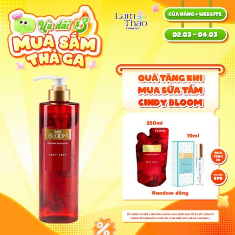  [DEAL SỐC 02.03 - 04.03 TẶNG SỮA TẮM TÚI 250G + NƯỚC HOA MINI 10ML] Sữa Tắm Nước Hoa Cindy Bloom 