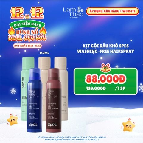  [DEAL SỐC 11.12 - 15.12 SIZE 150ML] Xịt Gội Đầu Khô SPES Washing-Free Hairspray 