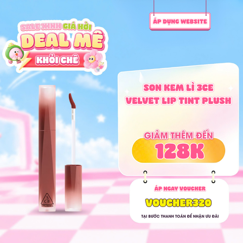  Son Kem lì 3CE Velvet Lip Tint Plush 
