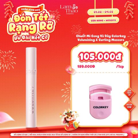  [DEAL SỐC 01.02 - 04.02 TẶNG BẤM MI COLORKEY] Chuốt Mi Cong Và Dày Colorkey Volumizing & Curling Mascara 