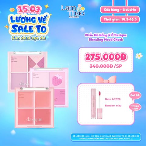  [DEAL SỐC 14.03 - 16.03 TẶNG SON TINT DASIQUE] Phấn Má Hồng 4 Ô Dasique Blending Mood Cheek 