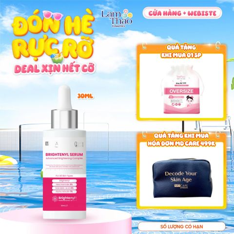  [TẶNG BTT BEFOU 30 MIẾNG][MUA HĐ MD CARE 499K TẶNG 01 TÚI DA] Tinh Chất Làm Sáng Da Đa Tầng MD Care Brightenyl Serum Advanced Brightening Complex 