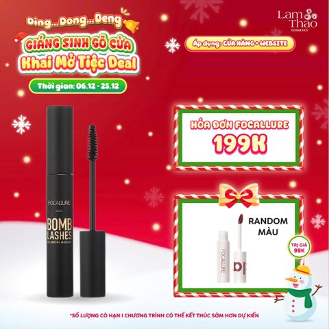  [DEAL SỐC 6.12 - 25.12 MUA HOÁ ĐƠN FOCALLURE 199K TẶNG 01 SON TRUE MATTE LIQUID LIPSTICK] Mascara Làm Dày Cong Mi Focallure Bomb Lashes Vollumizing Mascara 