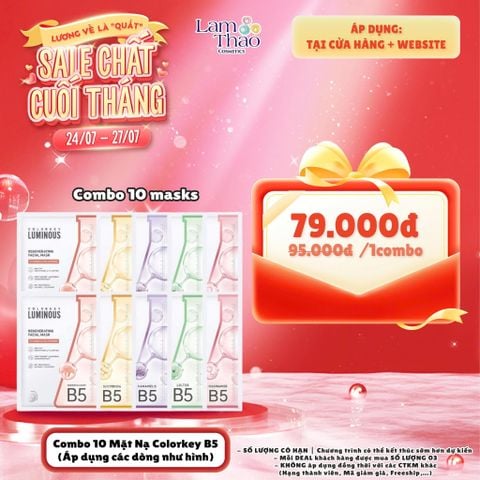  [DEAL 24/7 - 27/7 COMBO 10 NẠ COLORKEY B5 BẤT KÌ GIÁ SỐC]  Mặt Nạ Dưỡng Ẩm Colorkey Hydrating Facial Mask 