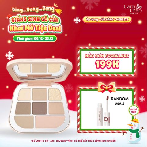  [DEAL SỐC 6.12 - 25.12 MUA HOÁ ĐƠN FOCALLURE 199K TẶNG 01 SON TRUE MATTE LIQUID LIPSTICK]  Bảng Phấn Mắt 8 Ô Focallure 8 Pan Pressed Powder Palette 