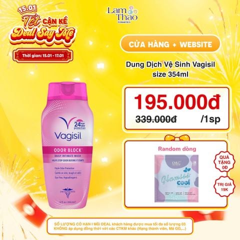  [DEAL SỐC 15.01 - 17.01 MUA SIZE 354ML TẶNG 01 BVS D&C] Dung Dịch Vệ Sinh Vagisil Ultra Fresh Daily Intimate Wash 