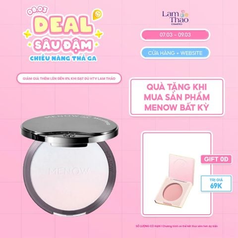  [DEAL SỐC 07.03 - 09.03 MUA SP MENOW BẤT KỲ TẶNG 01 MÁ HỒNG MENOW] Phấn Phủ Dạng Nén Menow Velvet Mist Complexion Powder 