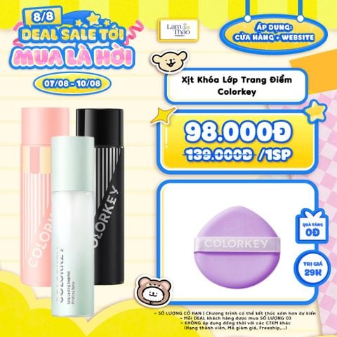  [DEAL 07/8 - 10/8 TẶNG 1 BÔNG MÚT COLORKEY] Xịt Khóa Lớp Trang Điểm Colorkey Airy Soft Matte Makeup Setting Spray 