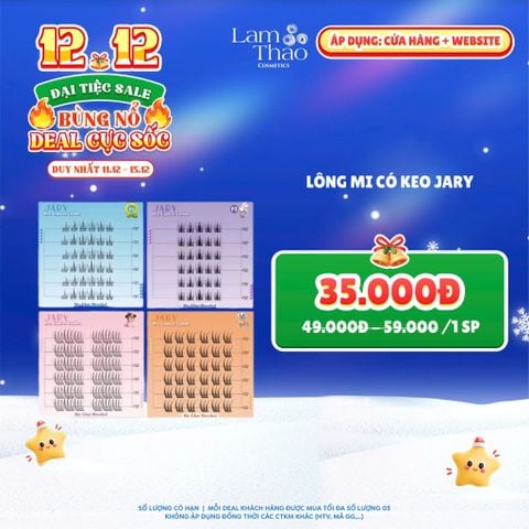  [DEAL SỐC 11.12 - 15.12] Lông Mi Cụm Có Sẵn Keo Jary Pro Cluster Lashes 6 Hàng (Hộp Mica) 