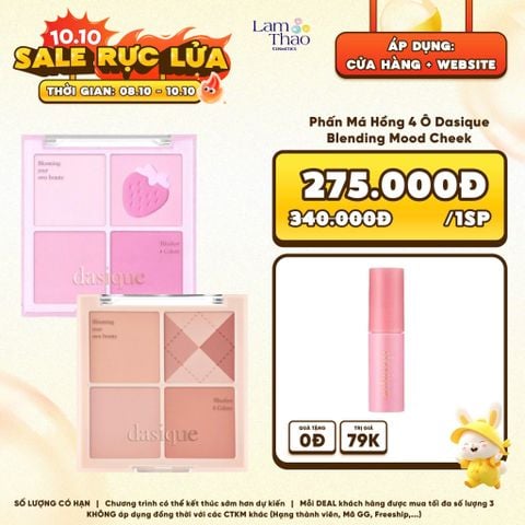  [DEAL SỐC 8.10 - 10.10 TẶNG SON DASIQUE MINI] Phấn Má Hồng 4 Ô Dasique Blending Mood Cheek 