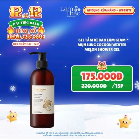  [DEAL SỐC 11.12 - 15.12] Gel Tắm Bí Đao Làm Giảm Mụn Lưng Cocoon Winter Melon Shower Gel 