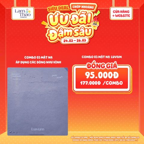  [DEAL SỐC 24.03 - 26.03 COMBO 3 MASK] Mặt Nạ Bùn Kiềm Dầu, Giảm Mụn Luvum Pore Reset Mud Mask 