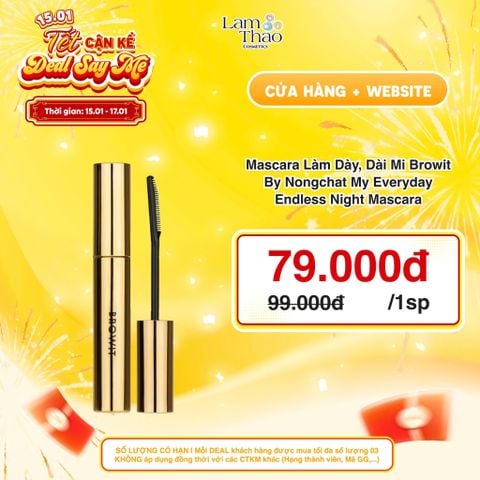  [DEAL SỐC 15.01 - 17.01] Mascara Làm Dày, Dài Mi Browit By Nongchat My Everyday Endless Night Mascara 