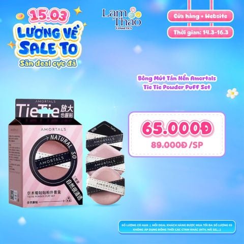  [DEAL SỐC 14.03 - 16.03] Bông Mút Tán Nền Amortals Tie Tie Powder Puff Set 