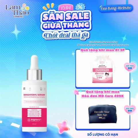  [TẶNG BTT BEFOU OVERSIZE 50 MIẾNG] [HĐ MD CARE 499K TẶNG 01 TÚI DA] Tinh Chất Làm Sáng Da Đa Tầng MD Care Brightenyl Serum Advanced Brightening Complex 