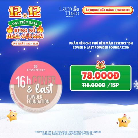  [DEAL SỐC 11.12 - 15.12] Phấn Nền Che Phủ Bền Màu Essence 16H Cover & Last Powder Foundation 