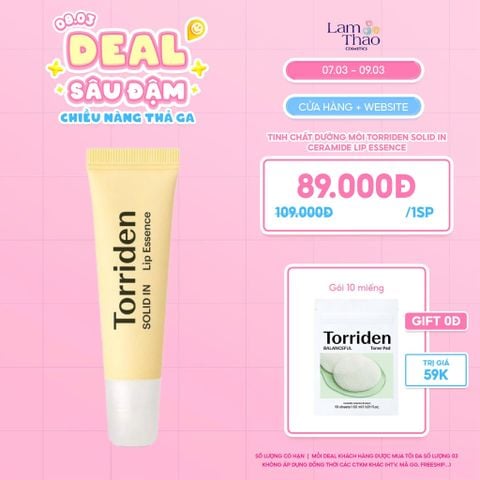  [DEAL SỐC 07.03 - 09.03 TẶNG TONER PAD TORRIDEN 10 MIẾNG] Tinh Chất Dưỡng Môi Torriden Solid In Ceramide Lip Essence 