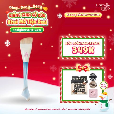  [DEAL SỐC 6.12 - 25.12 MUA HOÁ ĐƠN AMORTALS 349K TẶNG BÔNG MÚT TWIN STAR POWDER PUFF SET]  Cọ Dàn Nền Tiên Cá Amortals Fish Tail Slim Arc Foundation Brush 