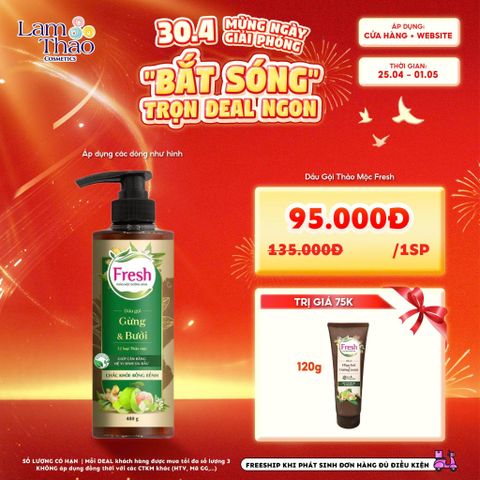  [DEAL SỐC 25.04 - 01.05 TẶNG DẦU XẢ FRESH] Dầu Gội Thảo Mộc Dưỡng Sinh Chắc Khoẻ Bồng Bềnh Fresh 