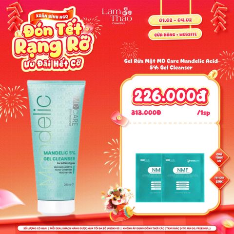  [DEAL SỐC 01.02 - 04.02 TẶNG 02 MASK MD CARE] Gel Rửa Mặt Sạch Sâu Và Tẩy Tế Bào Chết MD Care Mandelic Acid 5% Gel Cleanser 