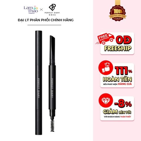  Chì Kẻ Chân Mày Perfect Diary Dual-Ended Hexagonal Chiseled Eyebrow Pencil 