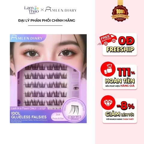  Mi Tự Dính Pha Lê Đen Mlen Diary Glueless Falsies 