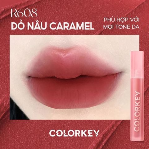  Son Kem Nhung, Mịn Lì Colorkey Airy Velvet Lip Lacquer (Phiên Bản Mới) 